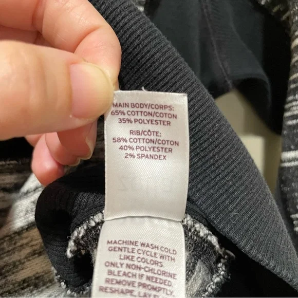 Zella Marled Space Dyed Zip-Up Hoodie Black White Size XS - Picture 9 of 11